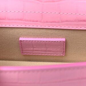 Jacquemus Calfskin Crocodile Embossed Le Bambino Pink